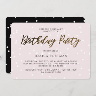 Convites Festa de aniversário Rosa-Chic Confetti Bonito