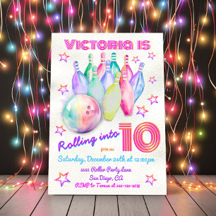 Convites Festa de aniversário rosa de corante feminino