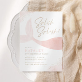 Convites Festa de aniversário Rosa de Sereia