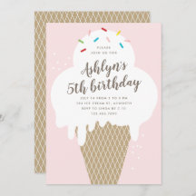 festa de aniversário rosa-sorvete