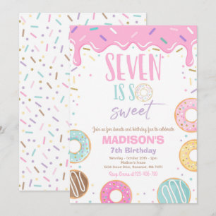 Convites Festa de aniversário Rosquinha Sete É Tão Doce