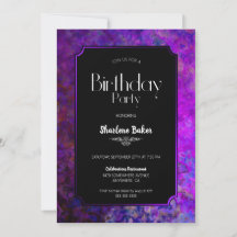 Festa de aniversário roxa e preta