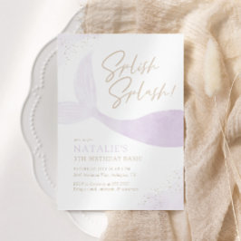 Convites Festa de aniversário Roxo de Sereia