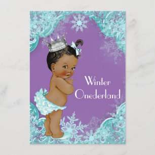 Convites Festa de Aniversário Roxo Turquesa Inverno Onederl