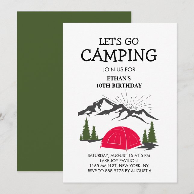 Convites Festa de aniversário russa do campo (Frente/Verso)