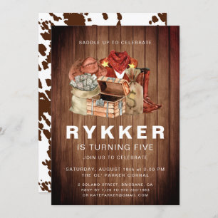 Convites Festa de aniversário russa do Rodeio Ocidental