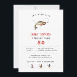 Convites Festa de aniversário russa para a pesca de adultos<br><div class="desc">Pintada mão,  truta-safra pintada com aquarela,  pescando convite de aniversário temático.</div>