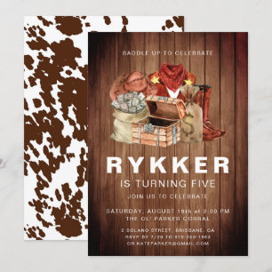 Convites Festa de aniversário Russo Rodeo Ocidental