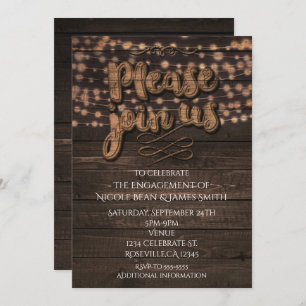 Convites Festa de aniversário Rustic Country Tipo Wooden