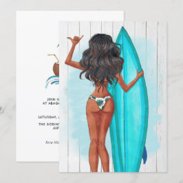Convites Festa de aniversário Rustic Summer Surf de Férias 
