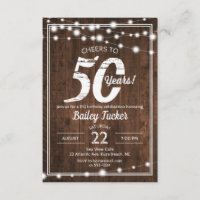 Festa de aniversário Rústica de 50º Aniversário da