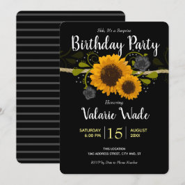 Convites Festa de aniversário Rústica dos Girassóis