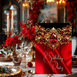 Convites Festa de aniversário Seda Ruby Ojoia vermelha Gem