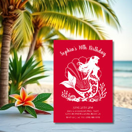 Convites Festa de Aniversário - Sereia Havaiana