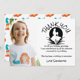 Convites Festa de aniversário Sereia Obrigado