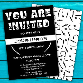 Convites Festa de aniversário Silhouter do Guerreiro de Cri