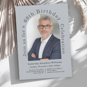 Convites Festa de aniversário Simple Photo Arch 60th