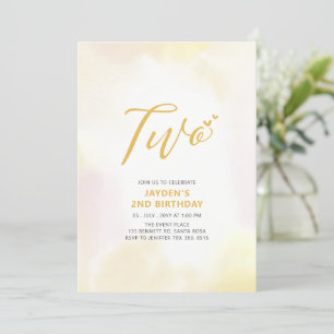 Convites Festa de Aniversário Simples Corações Amarelos Doi