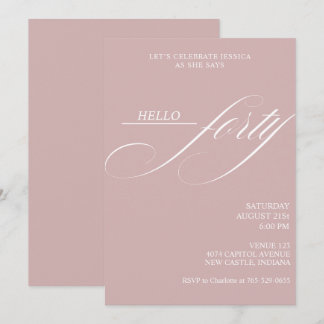 Convites Festa de Aniversário Simples Moderno Caligrafia Qu