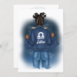 Convites Festa de aniversário Sinal Afro-Americano Libra Zo