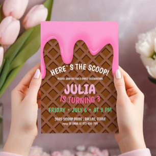 Convites Festa de aniversário sorvete