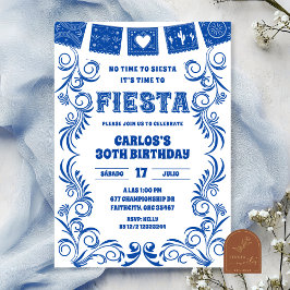 Convites Festa de Aniversário Spanish Blue Talavera