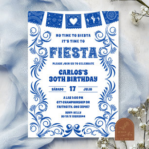 Convites Festa de Aniversário Spanish Blue Talavera