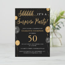 Festa de Aniversário Surpresa Balões Preto Dourado