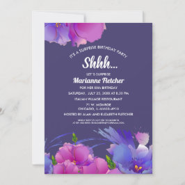 Convites Festa de aniversário surpresa. Conjuntos Florais d