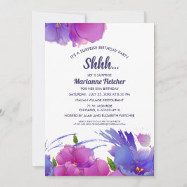 Convites Festa de aniversário surpresa. Conjuntos Florais d