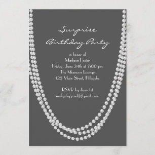 Convites festa de aniversário Surpresa de 1920 - cinza de c