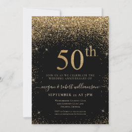 Convites Festa de Aniversário Surpresa de 50 anos com Brilh