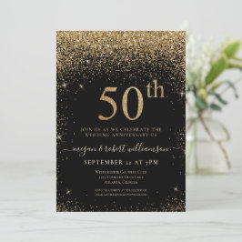 Convites Festa de Aniversário Surpresa de 50 anos com Brilh