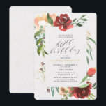 Convites Festa de Aniversário Surpresa de 60 anos em Floral<br><div class="desc">Uma abordagem elegante para um convite de festa surpresa de 60 anos. O design apresenta uma moldura pintada à mão com flores rosadas e vermelhas com eucalipto e outras folhagens. Personalize usando os campos de modelo fornecidos. Se precisar de ajuda ou de peças adicionais compatíveis, entre em contato comigo (Maria)...</div>