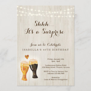 Convites Festa de aniversário Surpresa de Brewery Cerveja