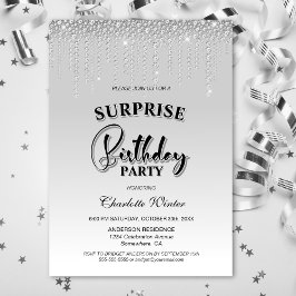 Convites Festa de aniversário surpresa de diamantes de prat