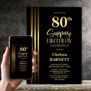 Convites Festa de Aniversário Surpresa dos 80 Anos com List