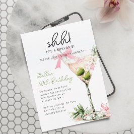 Convites Festa de aniversário Surpresa Watercolor Martini G