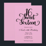 Convites Festa de Aniversário Sweet 16 Bubblegum Rosa e Pre<br><div class="desc">Personalize para o seu evento.</div>