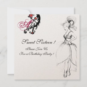 Convites FESTA DE ANIVERSÁRIO SWEET 16 MONOGRAMA Redemoinho