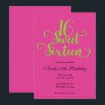 Convites Festa de Aniversário Sweet 16 Rosa e Verde Lima<br><div class="desc">Personalize para o seu evento.</div>