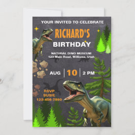 Convites Festa de Aniversário Tema Dinossauro Menino ou Men