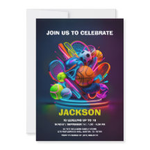 Festa de Aniversário Tema Esportes Neon