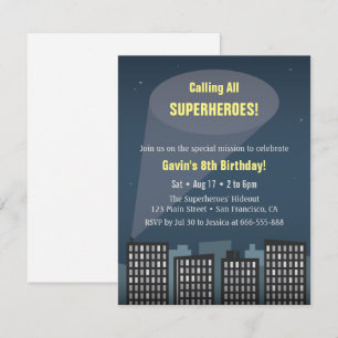 Convites Festa de Aniversário Tema Todos os Super-Heróis