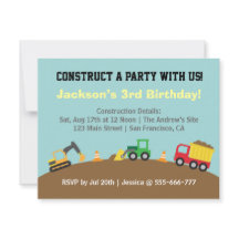 Festa de Aniversário Tema Veículos de Construção p