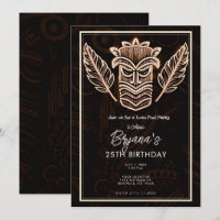 Festa de Aniversário Tiki Vintage Tropical Marrom