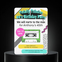 Festa de aniversário Totalmente Tubular de anos 80