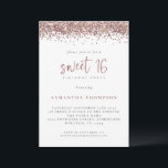 Convites Festa de aniversário Trendy Dourada Glitter Sweet<br><div class="desc">Trendy Rosa Glitter Dourado Doce 16 Festa de aniversário. Glam Faux glitter borda o topo de cada lado, e doce 16 está em um conjunto de roteiro moderno. Personalize facilmente o resto do texto para seus próprios detalhes. Você também pode alterar as cores do texto e do plano de fundo...</div>