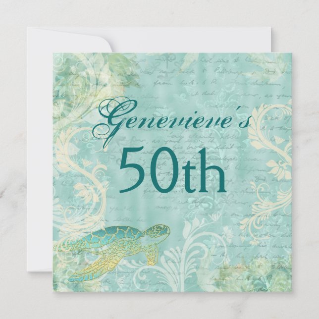 Convites festa de aniversário tropical da praia PERSONALIZA (Frente)