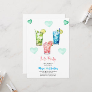 Convites festa de aniversário tropical do verão